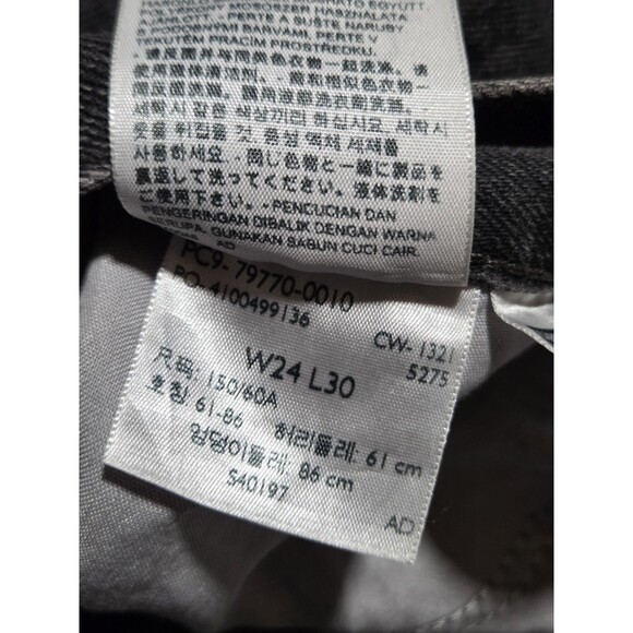 Levis Pants Women 24 Black Denim Jeans Premium Dad Jean Big E Cotton 24x30 - Picture 4 of 14
